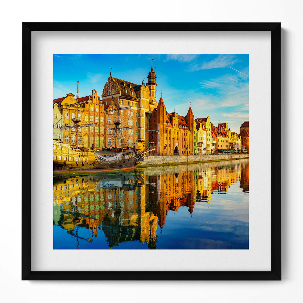 Obraz v rámu efektivní Gdaňsk Motława