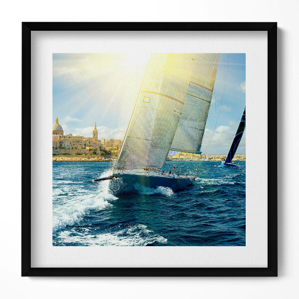 Obraz v rámu efektivní Plovoucí jachty