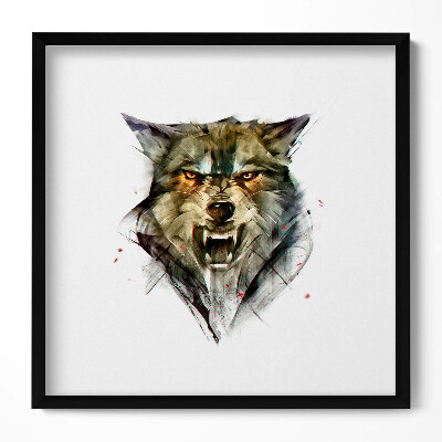 Obraz v rámu efektivní Kreslený portrét vlka