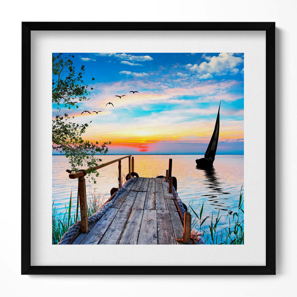 Obraz v rámu efektivní Plachetnice na jezeře