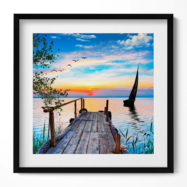Obraz v rámu efektivní Plachetnice na jezeře