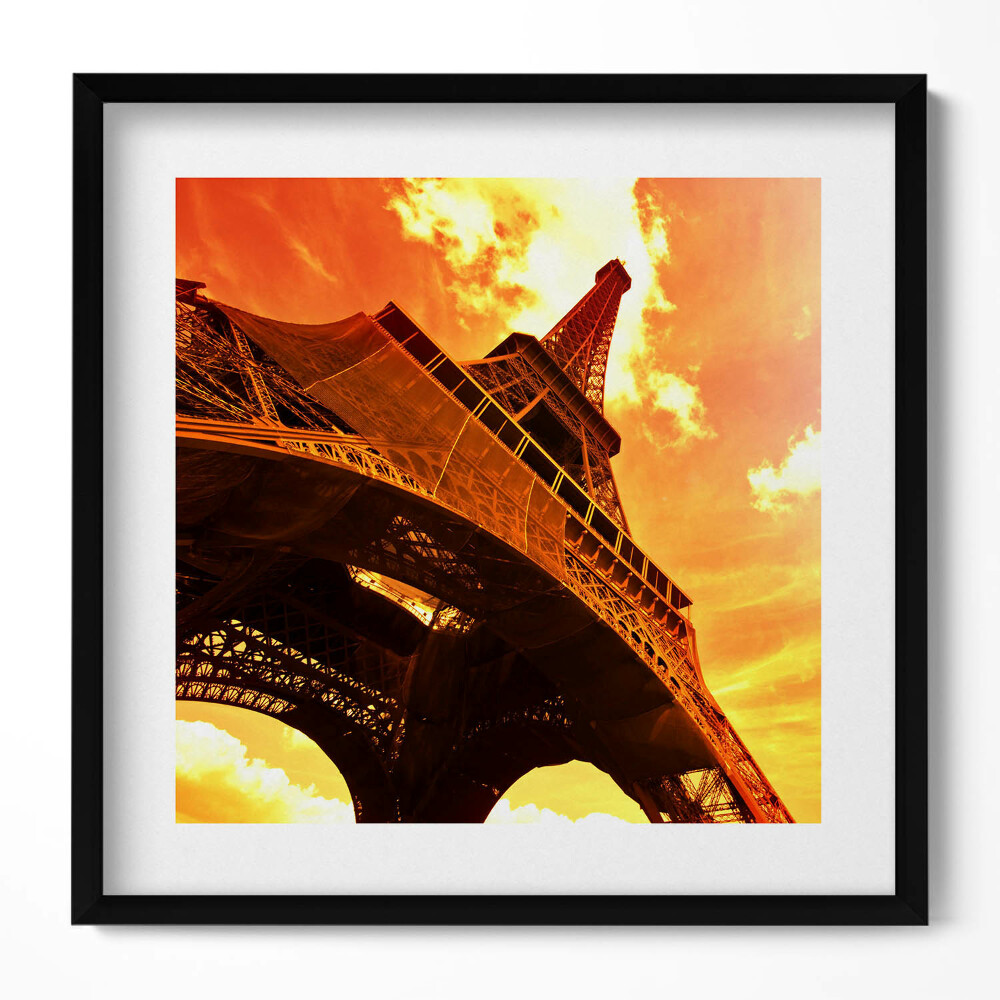 Obraz v rámu efektivní Atrakce Eiffelovy věže v Paříži
