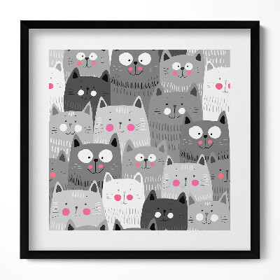 Obraz v rámu efektivní Vzor bezešvé s kočkami