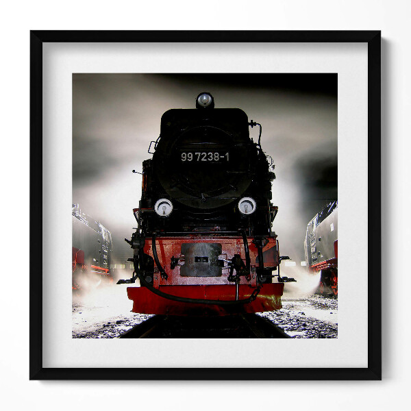 Obraz v rámu efektivní Lokomotivy v noci