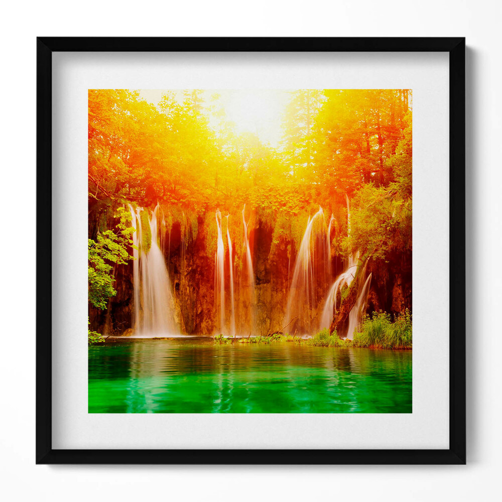 Obraz v rámu efektivní Malebný pohled na vodopád