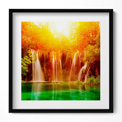 Obraz v rámu efektivní Malebný pohled na vodopád