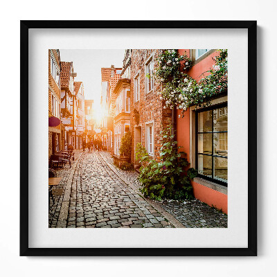 Obraz v rámu efektivní Italská ulice mezi budovami