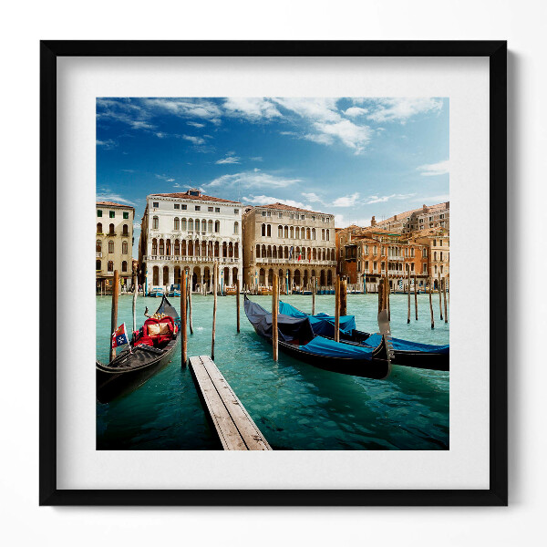 Obraz v rámu efektivní Gondoly Benátky Itálie