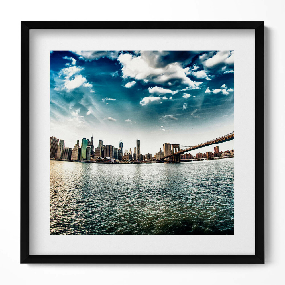 Obraz v rámu efektivní Město a Brooklynský most