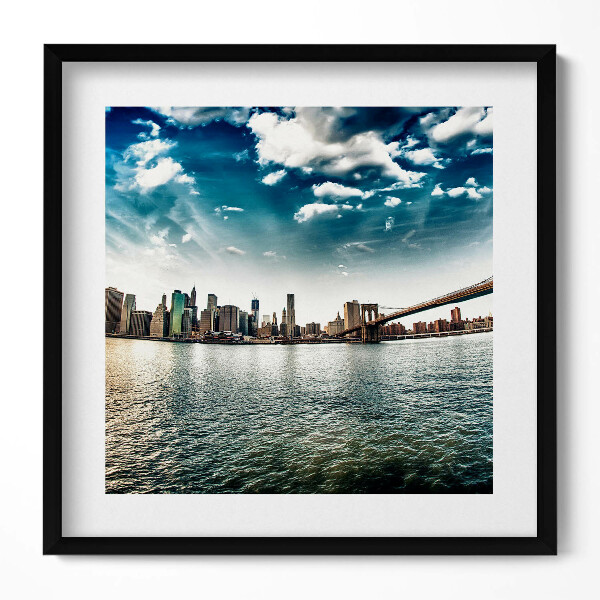 Obraz v rámu efektivní Město a Brooklynský most