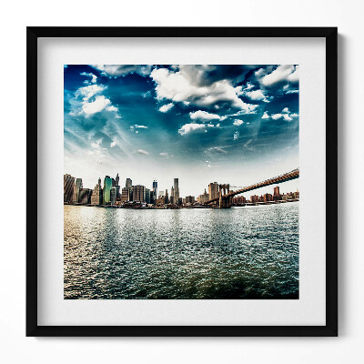 Obraz v rámu efektivní Město a Brooklynský most