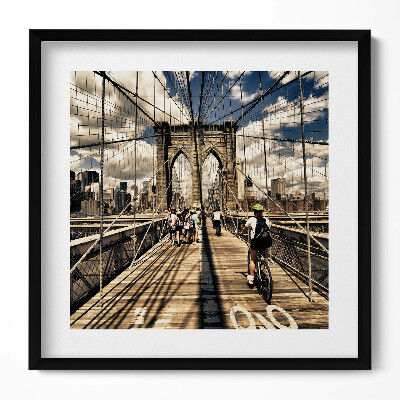 Obraz v rámu efektivní Pohled na Brooklyn Bridge v New Yorku