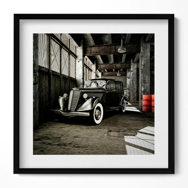 Obraz v rámu efektivní Klasické auto ve staré továrně