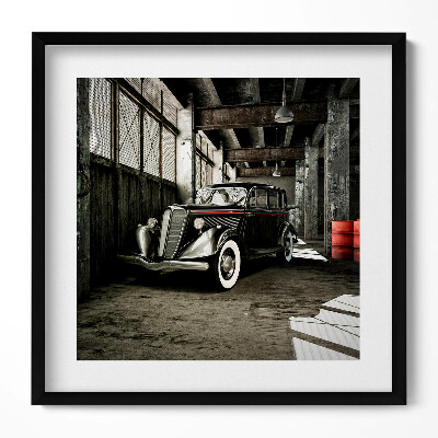 Obraz v rámu efektivní Klasické auto ve staré továrně