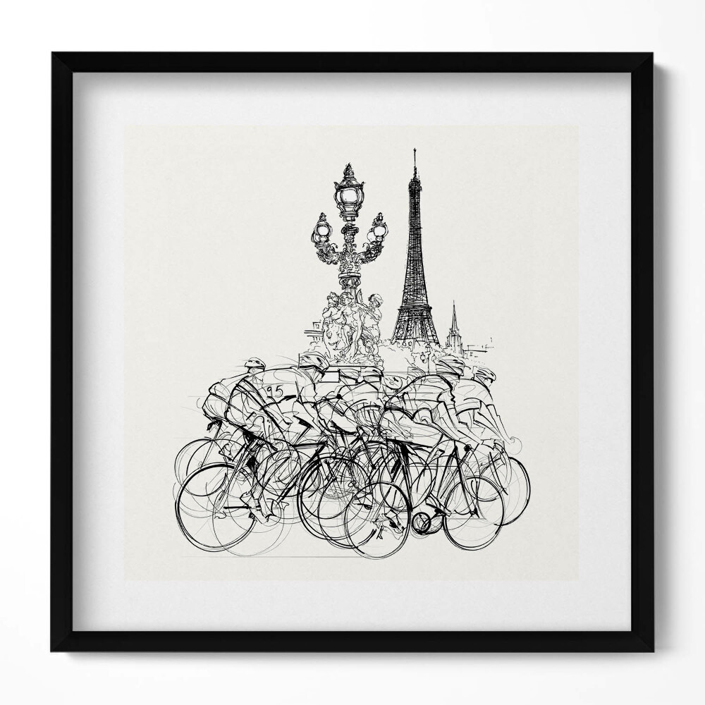 Obraz v rámu efektivní Cyklistický závod abstrakce