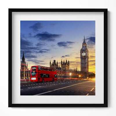 Obraz v rámu efektivní Červený autobus v Londýně