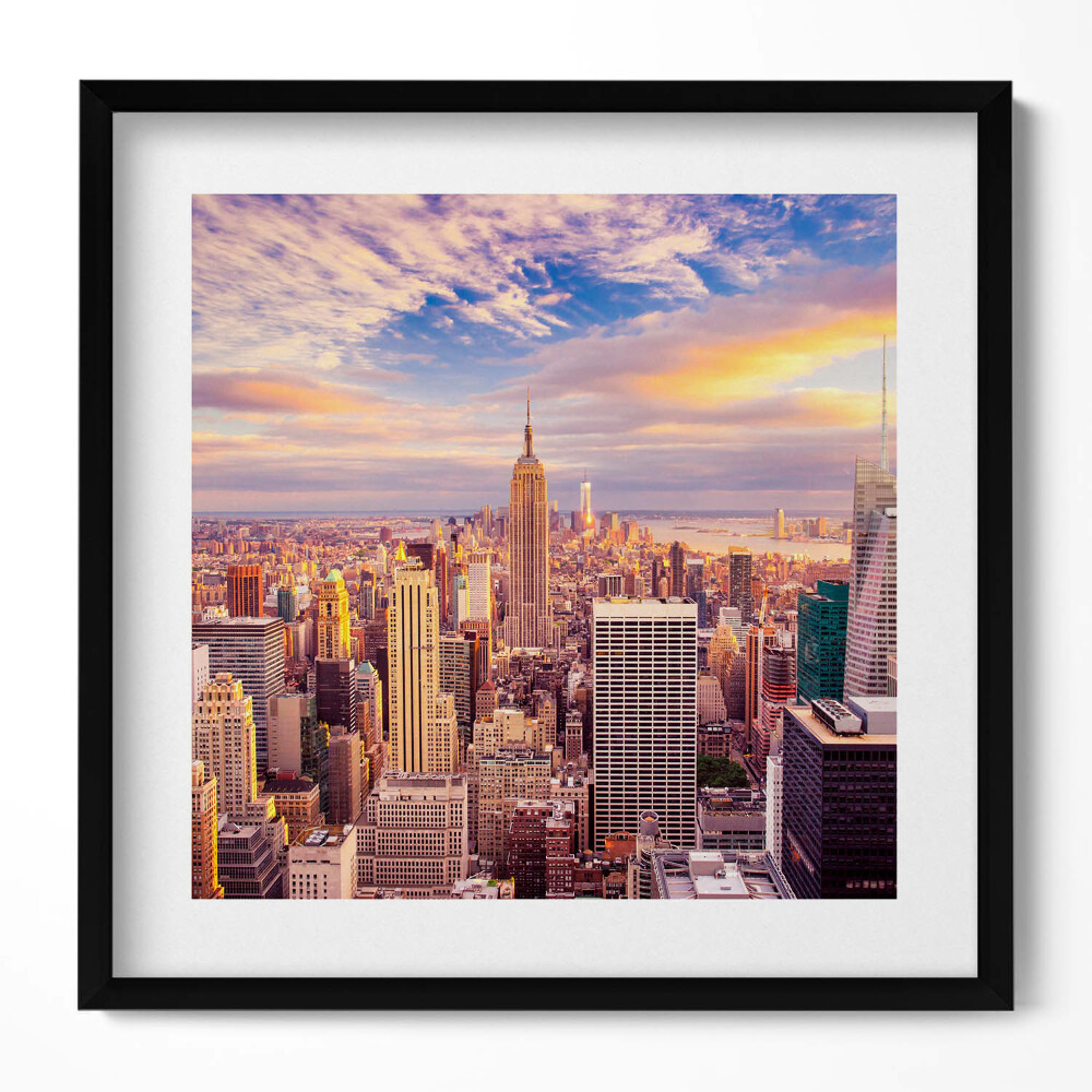Obraz v rámu efektivní Západ slunce v New Yorku