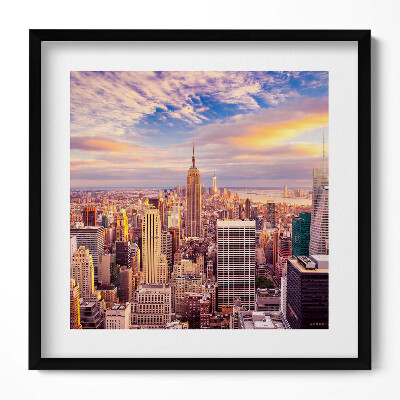 Obraz v rámu efektivní Západ slunce v New Yorku