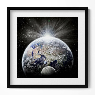 Obraz v rámu efektivní Pohled na Zemi a Měsíc