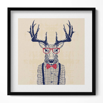 Obraz v rámu efektivní Jelen v košili a jazzový luk