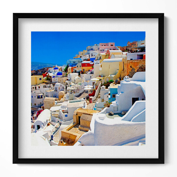 Obraz v rámu efektivní Řecko Santorini