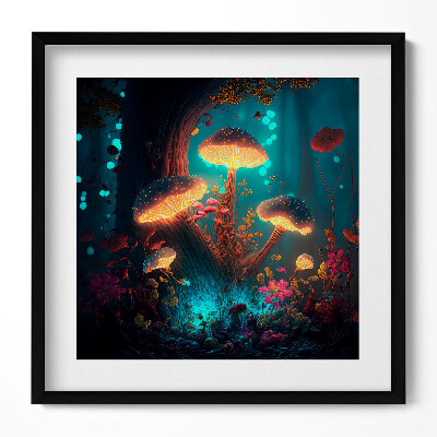 Obraz v rámu efektivní Lesní a kouzelné houby