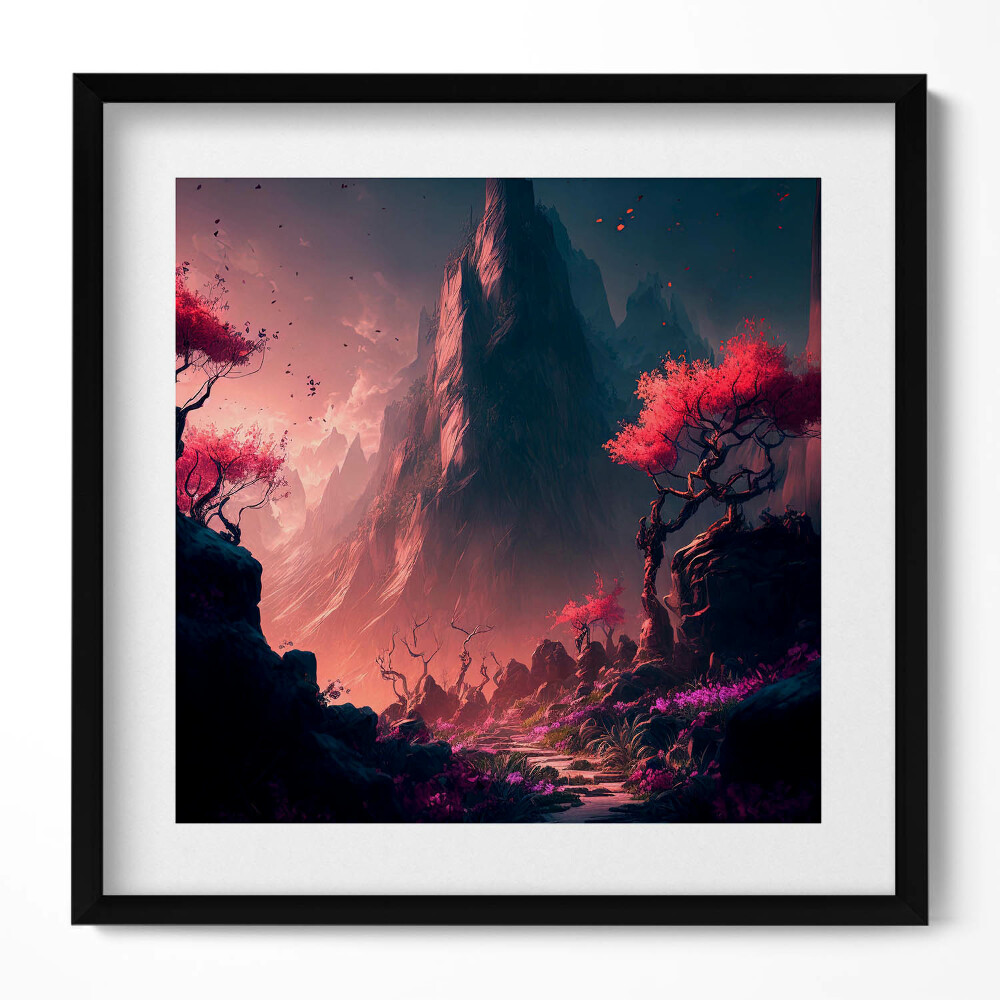 Obraz v rámu efektivní Magický les a hory