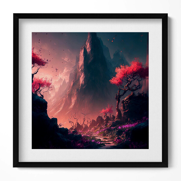 Obraz v rámu efektivní Magický les a hory