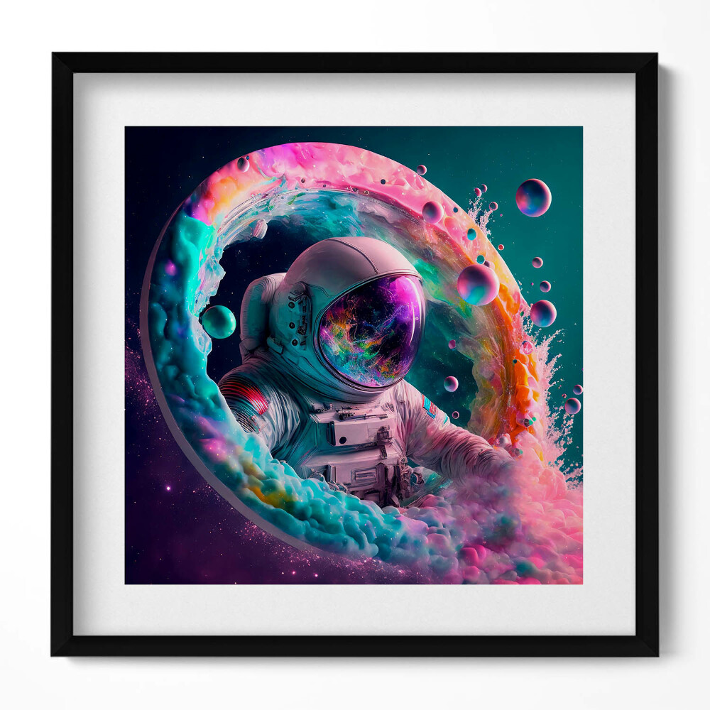 Obraz v rámu efektivní Kosmonaut barevné mraky