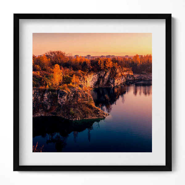 Obraz v rámu efektivní Krakov, jezero Zakrzówek na podzim