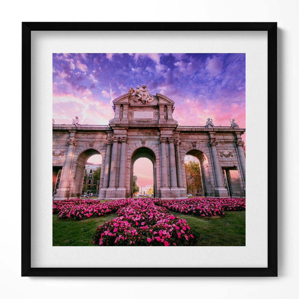 Obraz v rámu efektivní Dveře Alcala Madrid Španělsko