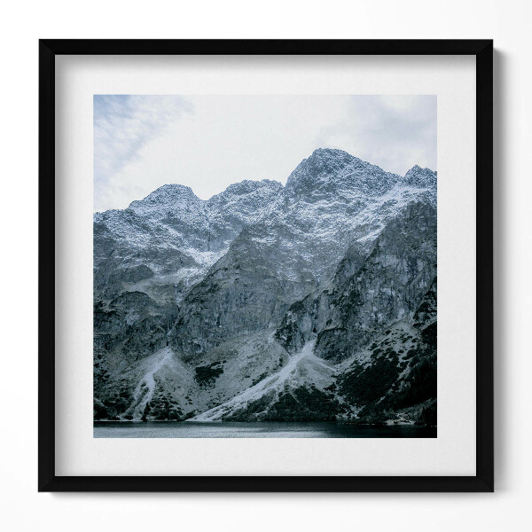 Obraz v rámu efektivní Morskie Oko v zimních Tatrách