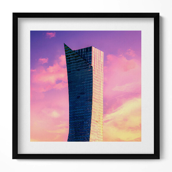 Obraz v rámu efektivní Mrakodrap ve Varšavě