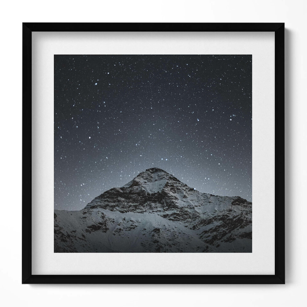Obraz v rámu efektivní Hora za hvězdné noci