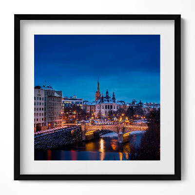 Obraz v rámu efektivní Panorama Plzně v České republice