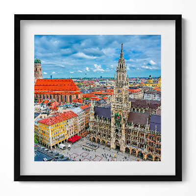 Obraz v rámu efektivní Radnice Marienplatz v Mnichově