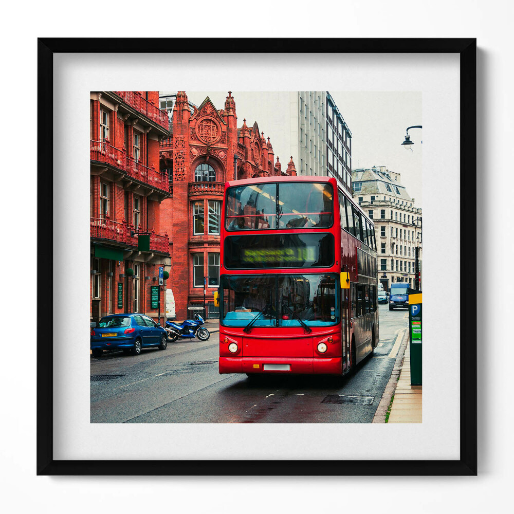 Obraz v rámu efektivní Autobus v Birminghamu ve Velké Británii