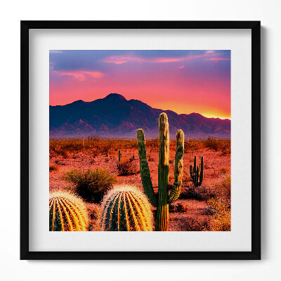 Obraz v rámu efektivní Západ slunce v poušti