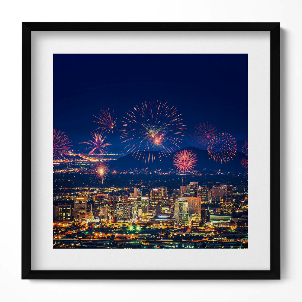 Obraz v rámu efektivní Město Phoenix v noci