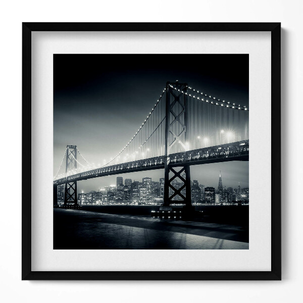 Obraz v rámu efektivní Most v noci San Francisco