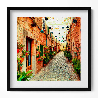 Obraz v rámu efektivní Ulice ve vesnici Valldemossa