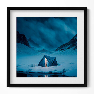 Obraz v rámu efektivní Stan v horách Islandu