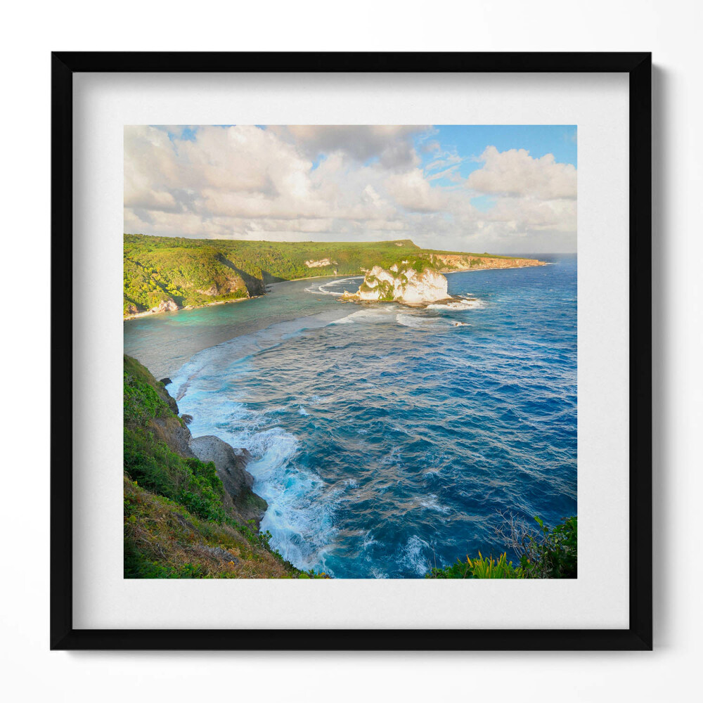 Obraz v rámu efektivní Plážový útes a mořské vlny