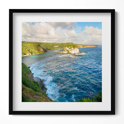 Obraz v rámu efektivní Plážový útes a mořské vlny