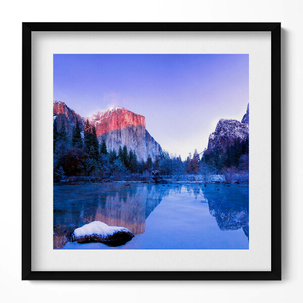 Obraz v rámu efektivní Zimní krajina jezera