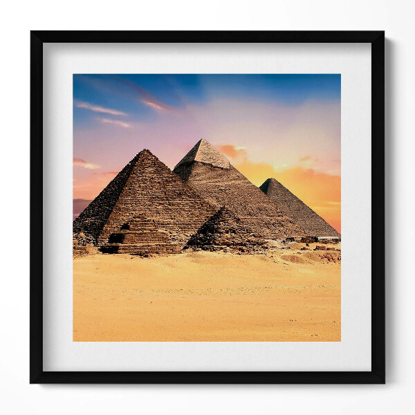 Obraz v rámu efektivní Egyptské pyramidy v poušti