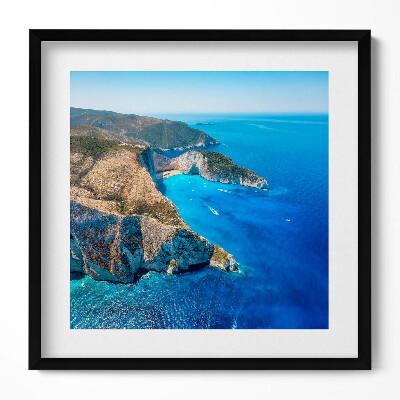 Obraz v rámu efektivní Letní krajina útesu a pobřeží