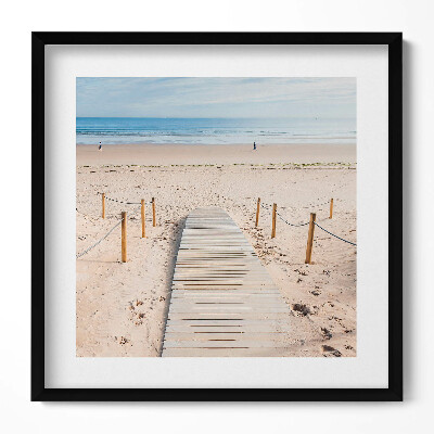 Obraz v rámu efektivní Dřevěná cesta na písku