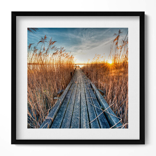 Obraz v rámu efektivní Dřevěná cesta uprostřed ničeho