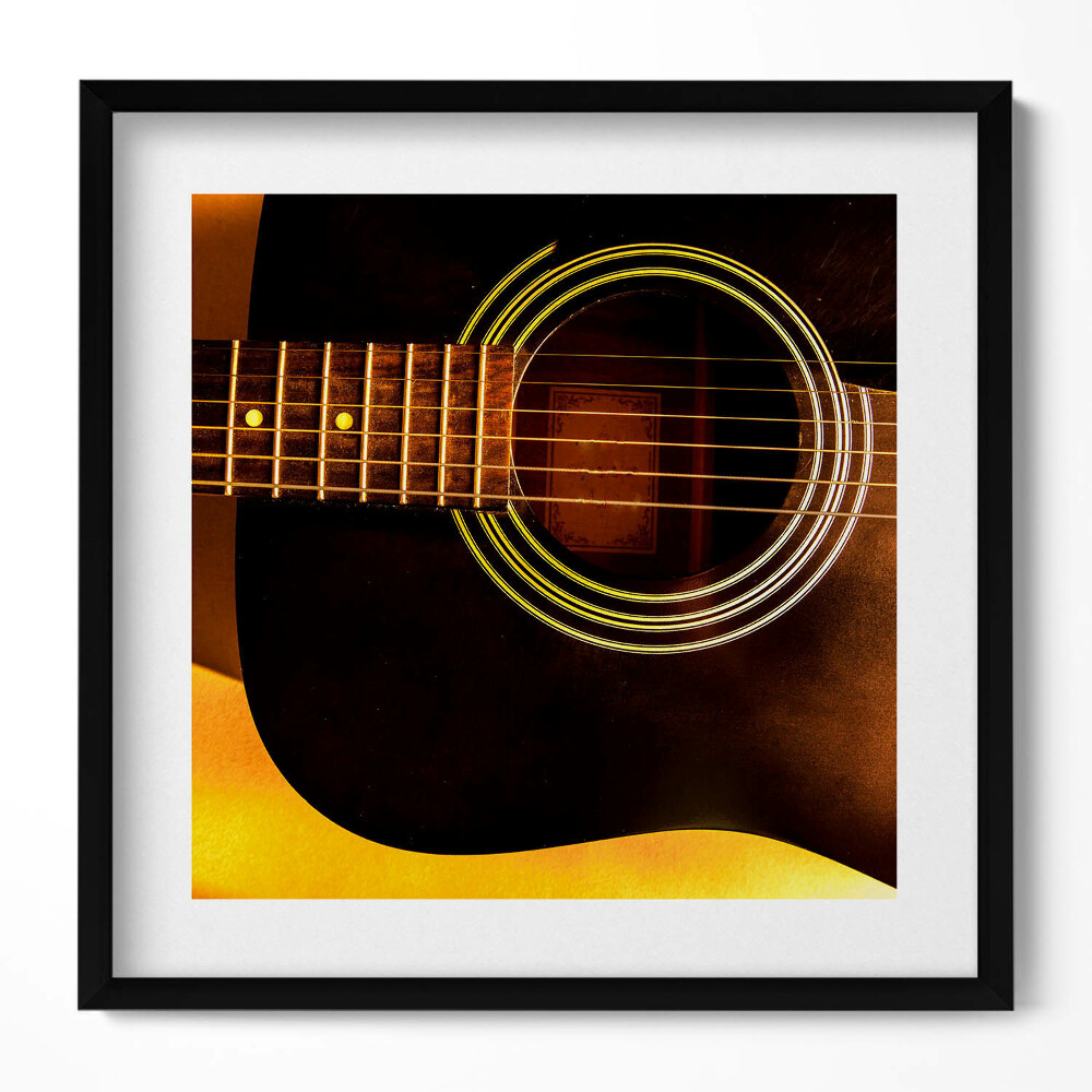 Obraz v rámu efektivní Černý kytarový nástroj